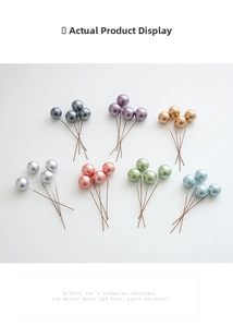 Colorful pearl berry stems for DIY Christmas wreaths and holiday cake decorations