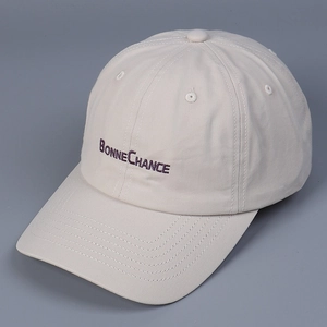 Bonne Chance Letter Embroidery Cotton Baseball Cap Adjustable Breathable Sunshade Hat Casual Unisex Soft Top