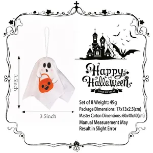 8-piece Halloween ghost pendant set with pumpkin patterns for festive party decorations