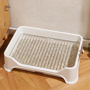 Dog Toilet Potty Tray Stainless Steel Grid Mesh Fence High Side Splash Proof Indoor Training Small Medium Dogs