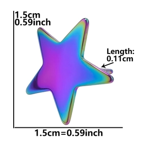 Detailed dimension guide for iridescent star-shaped stainless steel stud earring