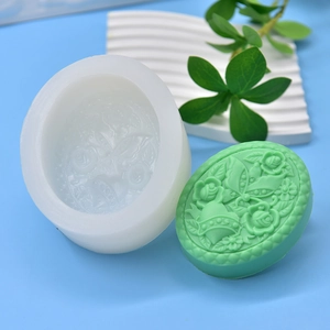 Silicone mold with flower and butterfly relief patterns for DIY handmade soap and candle