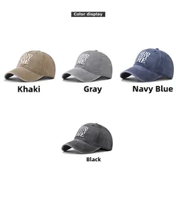 Detailed color display of washed cotton baseball caps with GOD GOT ME embroidery