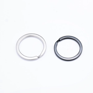 Dual stainless steel key rings in silver and black finish for backpack accessories