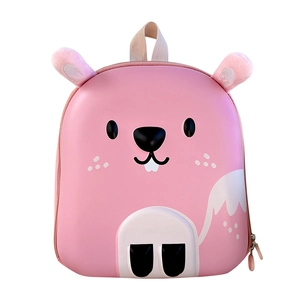 Pink cartoon squirrel eggshell backpack for toddler preschool and outdoor travel gear