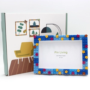 DIY starry night building block photo frame for 4x6 inch photos with gift box