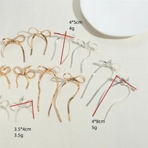 Minimalist bow ribbon earrings in 14K gold and silver finishes in three sizes