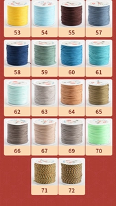 Selection of 18 colors for DIY handcrafted weaving jewelry cords No. 72 jade strings