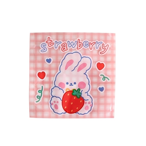 Cute cartoon strawberry rabbit stand up pouch for snack and cookie food packaging