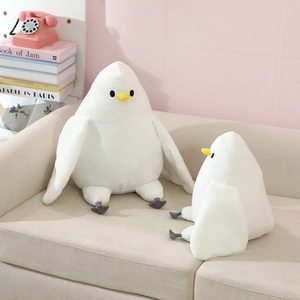 Cute soft white pigeon plush toys in two sizes for nursery decor and comforting gift