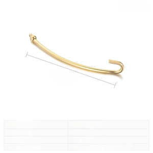 Detail view of 60x2mm golden stainless steel fishhook pendant with bead for DIY jewelry