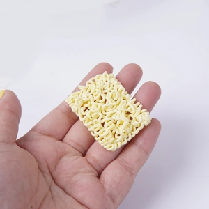 Miniature handmade instant noodle prop for dollhouse DIY craft projects in yellow resin