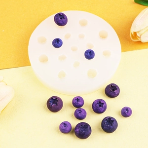 Stampo in silicone per mirtilli per resina DIY, cioccolato, fondente e gesso