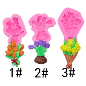 Tulip Bouquet Silicone Mold For DIY Resin Aromatherapy Gypsum Cake Decorating Handmade Floral Design Craft Accessory