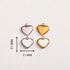 11mm heart shell pearl pendants in gold and silver finish for DIY jewelry making