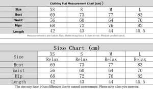 Tableau des tailles détaillé en cm pour robe mini dos nu sexy incluant buste et taille mesures