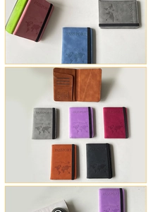 Detailed view of the internal card slots and SIM card holder in a PU leather passport cover