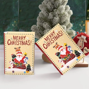 5pcs Christmas magic book gift boxes featuring Santa and reindeer in a festive setting