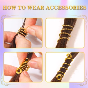 Guide on how to wear golden spiral braid rings for women hair styling accessories