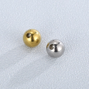 Polished stainless steel 18K gold and silver beads for DIY jewelry making and necklace crafts
