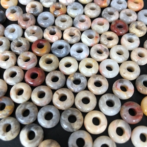 Perline a ciambella in agata naturale 5mmx10mm in toni della terra per gioielli fai da te