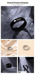 Detail view of 2023 graduation ring with mortarboard icon and 1.8cm diameter sizing