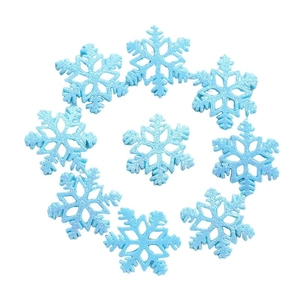 Blue Glitter Snowflake Resin Flatback Charms For Christmas DIY Crafts Hair Accessories Phone Case Decoration