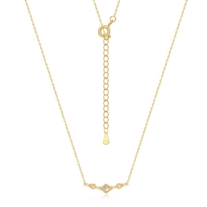 Elegant S925 sterling silver gold plated necklace with opal and sparkling zircon stones