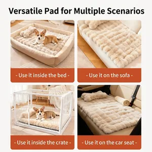 Manta mullida para mascotas con almohada para perros y gatos en cuatro escenas de casa