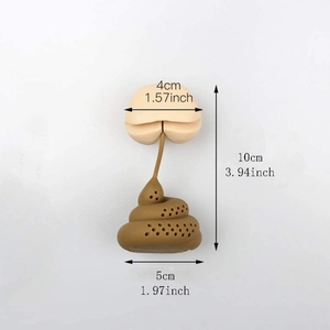 Novelty Poop Animal Shape Tea Infuser Food Grade Silicone Loose Leaf Tea Strainer Funny Creative Tea Accessories