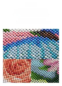 Macro view of multi-color faceted resin diamonds for high-quality DIY diamond painting art