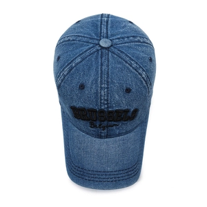 Casquette de baseball en jean délavé bleu marine avec broderie Brussels de style vintage