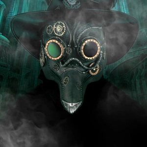 Maschera da medico della peste steampunk con ingranaggi in bronzo per cosplay Halloween