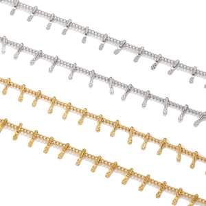 Lot de quatre chaînes en acier inoxydable or et argent pour la fabrication de bijoux DIY