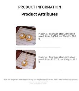 Detailansicht der Abmessungen des Vintage Gold Titanstahl Perlen Schmucksets mit Hammerschlag