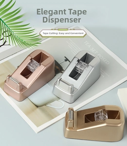 Detailansicht von Klebebandabrollern in Roségold, Silber und Bronze mit Edelstahlzähnen