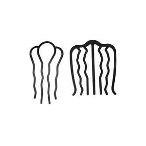 Set de 2 peignes à cheveux noirs comprenant une épingle en U et une fourche à 5 dents