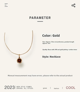 Detail view of oval smoky quartz pendant with brass 24k gold plated chain specifications