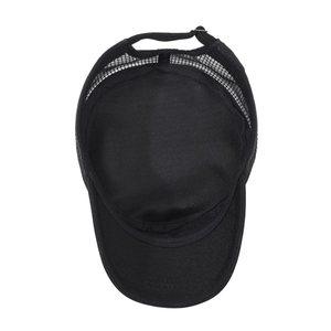 Men's breathable black mesh cadet cap with adjustable strap for outdoor sun protection