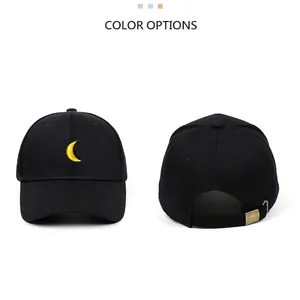 Baseball Cap Moon Embroidery Cotton Twill Adjustable Metal Buckle Outdoor Casual Sun Hat For Men And Women