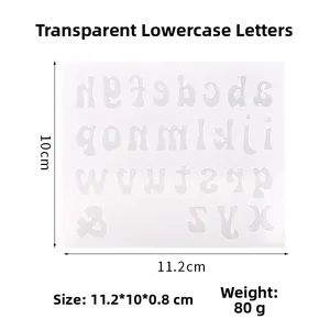 Detailed view of lowercase letter silicone mold for cake fondant and candle making