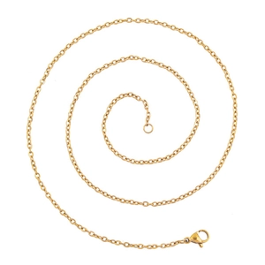 Stainless Steel Cross Chain Necklace Lobster Clasp Vacuum Plated DIY Jewelry Accessory Unisex Minimalist Clavicle
