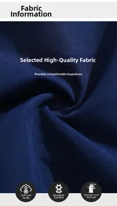 Detailed view of the navy blue textile fabric showing soft texture and tight weave structure