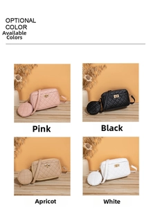 Gesteppte Umhängetaschen in vier Farben Rosa Schwarz Apricot und Weiß im Detail