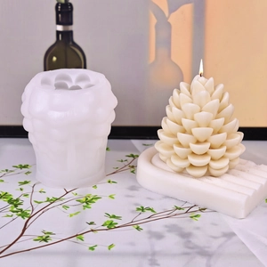 Pinecone shaped silicone mold for making DIY Christmas candles and gypsum ornaments