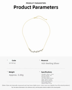 Detail specifications of S925 sterling silver olive branch fringe necklace with 5A zircon