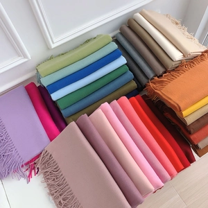 Women Winter Warm Soft Imitation Cashmere Scarf Solid Color Tassel Scarf Large Pashmina Wrap Shawl For Daily Vacation