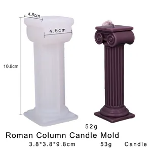 Roman column silicone candle mold for DIY sculptures with dimensions 10.8x4.5cm