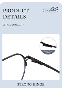 Close-up of the durable spring hinge mechanism on round metal magnetic sunglasses