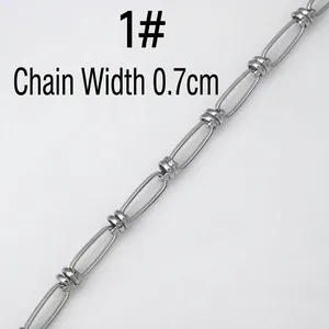 Handmade stainless steel 0.7cm wide silver elongated link chain for DIY jewelry making